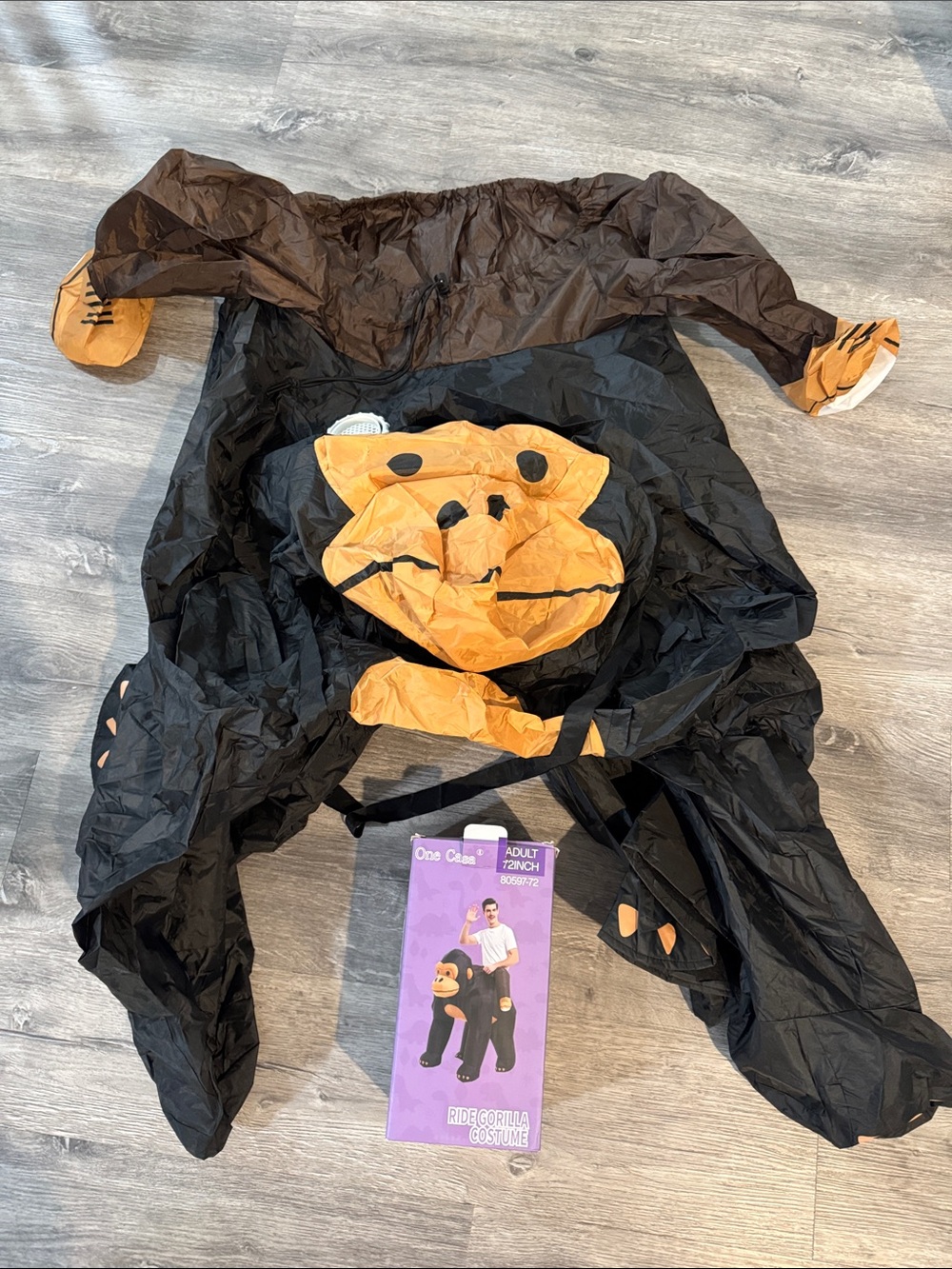 One Casa Inflatable “Ride On” Gorilla Halloween costume Size Adult 72”